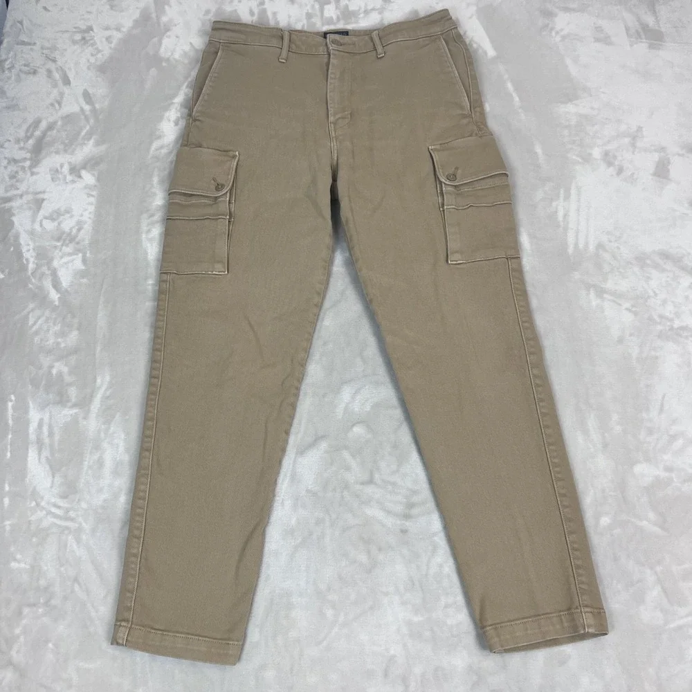 Y2K Levis Cargo Pants Mens 32x32 Tan Tapered Leg Skater Grunge Streetwear Casual